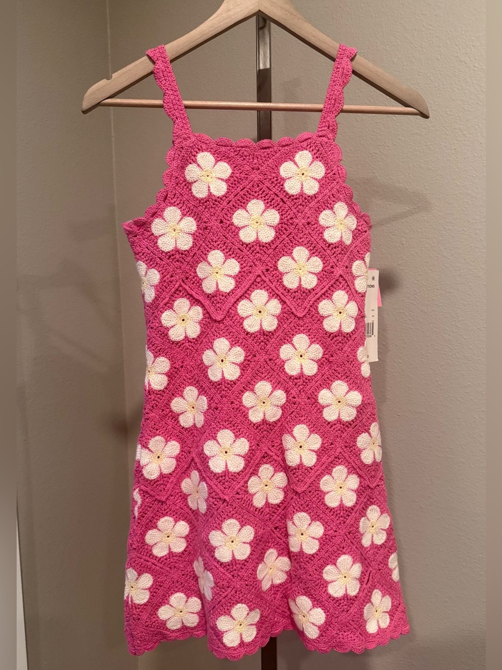 NWT Rare Editions Counting Daisies crochet dress size 8